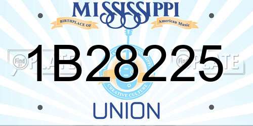 1B28225 Mississippi License Plate