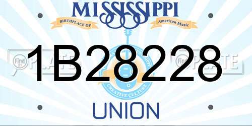 1B28228 Mississippi License Plate
