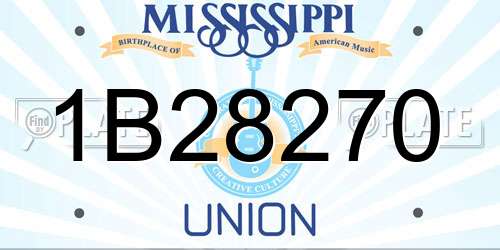 1B28270 Mississippi License Plate