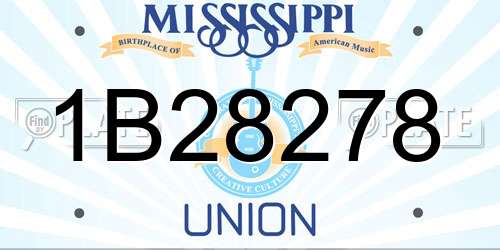 1B28278 Mississippi License Plate