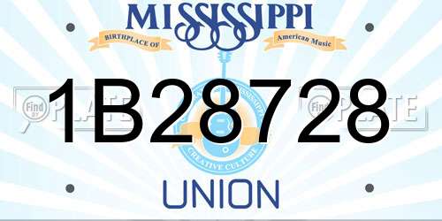 1B28728 Mississippi License Plate