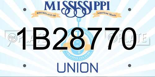 1B28770 Mississippi License Plate