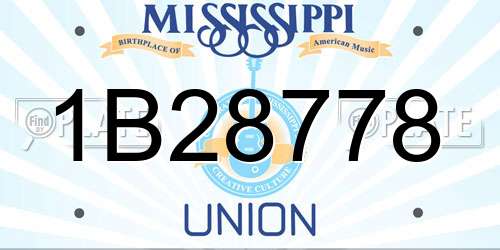 1B28778 Mississippi License Plate