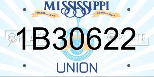 1B30622 Mississippi License Plate
