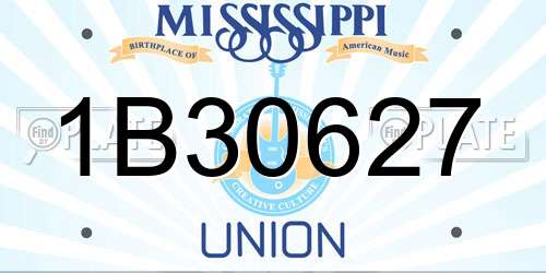 1B30627 Mississippi License Plate
