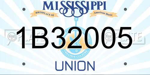 1B32005 Mississippi License Plate