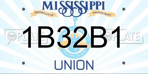 1B32B1 Mississippi License Plate