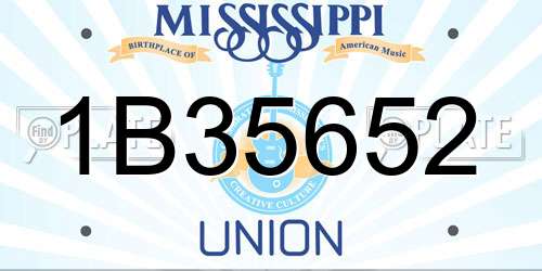 1B35652 Mississippi License Plate