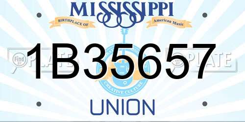1B35657 Mississippi License Plate