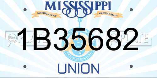 1B35682 Mississippi License Plate