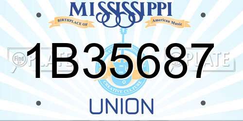 1B35687 Mississippi License Plate