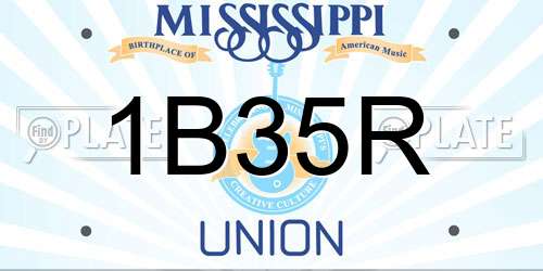 1B35R Mississippi License Plate