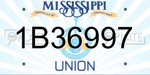 1B36997 Mississippi License Plate