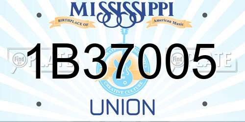 1B37005 Mississippi License Plate