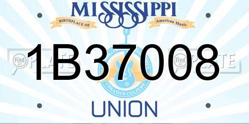 1B37008 Mississippi License Plate