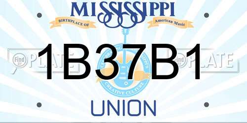 1B37B1 Mississippi License Plate