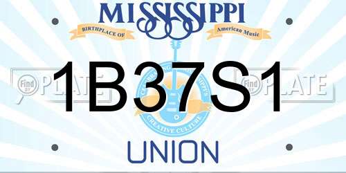 1B37S1 Mississippi License Plate