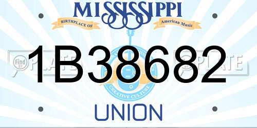 1B38682 Mississippi License Plate