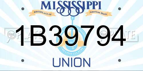 1B39794 Mississippi License Plate