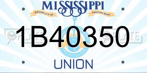 1B40350 Mississippi License Plate