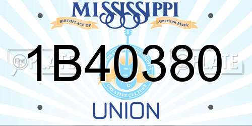 1B40380 Mississippi License Plate