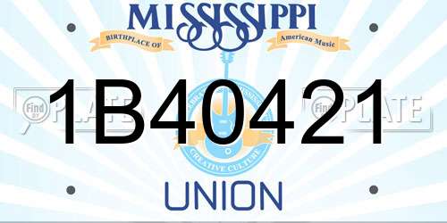 1B40421 Mississippi License Plate