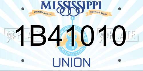 1B41010 Mississippi License Plate
