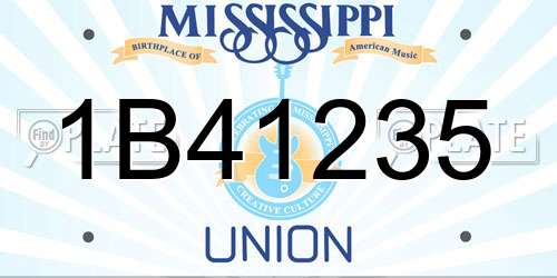 1B41235 Mississippi License Plate