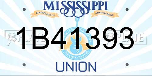 1B41393 Mississippi License Plate