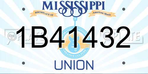 1B41432 Mississippi License Plate