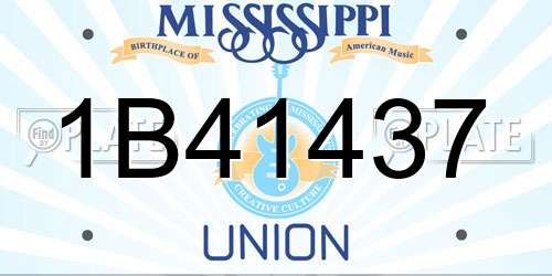 1B41437 Mississippi License Plate