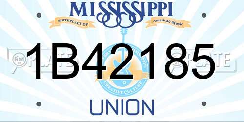 1B42185 Mississippi License Plate