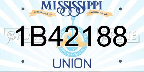 1B42188 Mississippi License Plate
