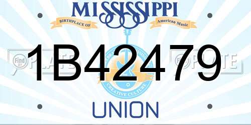 1B42479 Mississippi License Plate