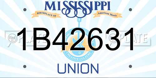 1B42631 Mississippi License Plate