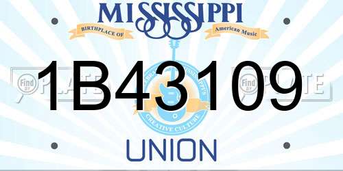 1B43109 Mississippi License Plate