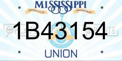 1B43154 Mississippi License Plate