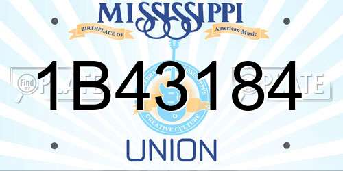 1B43184 Mississippi License Plate