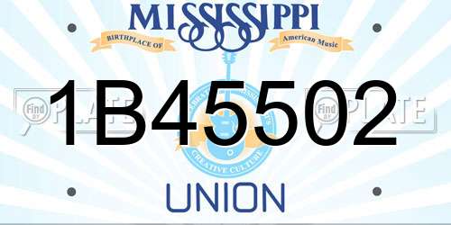 1B45502 Mississippi License Plate