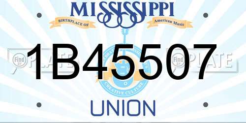 1B45507 Mississippi License Plate