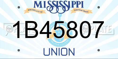 1B45807 Mississippi License Plate