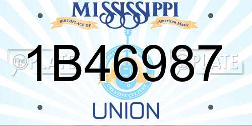 1B46987 Mississippi License Plate