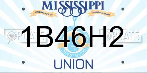 1B46H2 Mississippi License Plate
