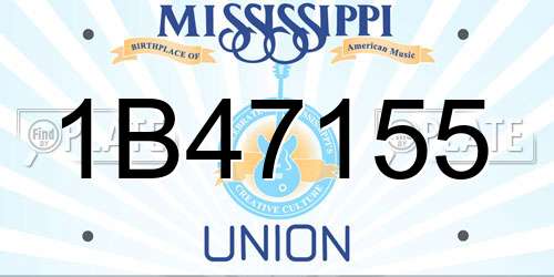 1B47155 Mississippi License Plate