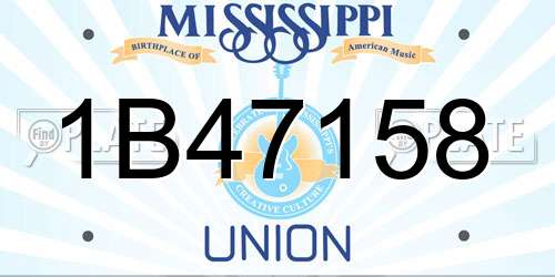 1B47158 Mississippi License Plate