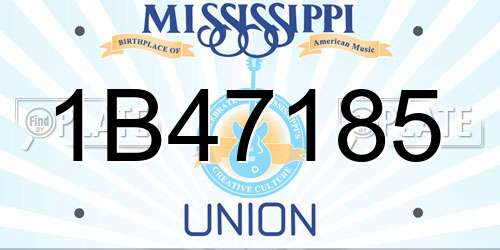 1B47185 Mississippi License Plate