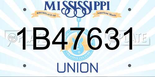 1B47631 Mississippi License Plate