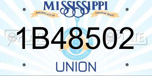 1B48502 Mississippi License Plate
