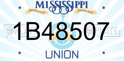1B48507 Mississippi License Plate