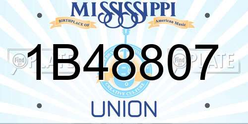 1B48807 Mississippi License Plate